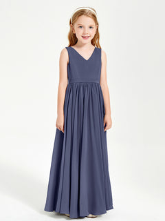 Elegant Sleeveless Junior Bridesmaid Dresses Stormy