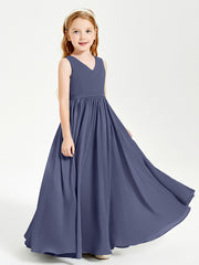 Elegant Sleeveless Junior Bridesmaid Dresses Stormy