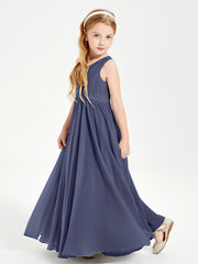 Elegant Sleeveless Junior Bridesmaid Dresses Stormy