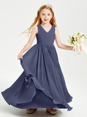 Elegant Sleeveless Junior Bridesmaid Dresses Stormy