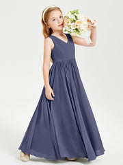 Elegant Sleeveless Junior Bridesmaid Dresses Stormy