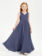 Elegant Sleeveless Junior Bridesmaid Dresses Stormy