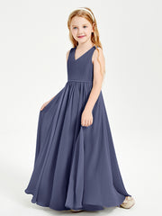 Elegant Sleeveless Junior Bridesmaid Dresses Stormy