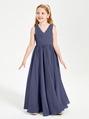 Elegant Sleeveless Junior Bridesmaid Dresses Stormy