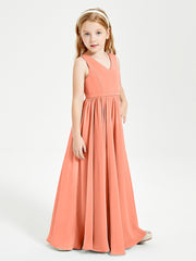 Elegant Sleeveless Junior Bridesmaid Dresses Sunset