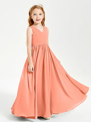 Elegant Sleeveless Junior Bridesmaid Dresses Sunset