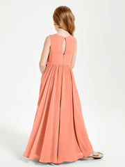 Elegant Sleeveless Junior Bridesmaid Dresses Sunset