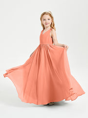 Elegant Sleeveless Junior Bridesmaid Dresses Sunset