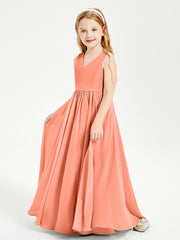 Elegant Sleeveless Junior Bridesmaid Dresses Sunset