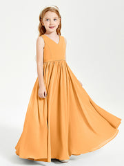 Elegant Sleeveless Junior Bridesmaid Dresses Tangerine