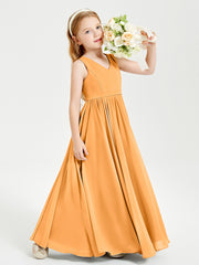 Elegant Sleeveless Junior Bridesmaid Dresses Tangerine