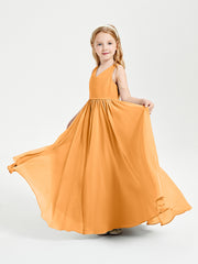 Elegant Sleeveless Junior Bridesmaid Dresses Tangerine