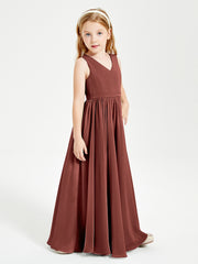 Elegant Sleeveless Junior Bridesmaid Dresses Terracotta