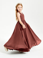 Elegant Sleeveless Junior Bridesmaid Dresses Terracotta