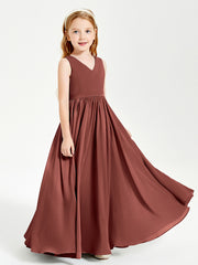 Elegant Sleeveless Junior Bridesmaid Dresses Terracotta