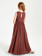 Elegant Sleeveless Junior Bridesmaid Dresses Terracotta