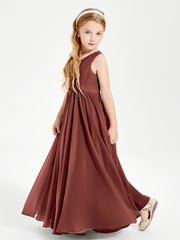 Elegant Sleeveless Junior Bridesmaid Dresses Terracotta