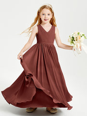 Elegant Sleeveless Junior Bridesmaid Dresses Terracotta