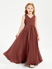 Elegant Sleeveless Junior Bridesmaid Dresses Terracotta