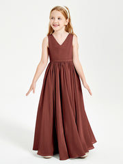 Elegant Sleeveless Junior Bridesmaid Dresses Terracotta