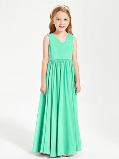 Elegant Sleeveless Junior Bridesmaid Dresses Turquoise