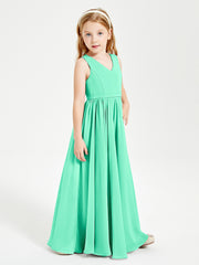 Elegant Sleeveless Junior Bridesmaid Dresses Turquoise