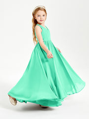 Elegant Sleeveless Junior Bridesmaid Dresses Turquoise