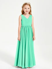 elegant junior bridesmaid dresses Off-the-Shoulder Draped Wrap Satin Junior Bridesmaid Dress