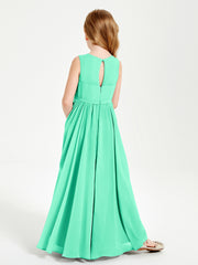Elegant Sleeveless Junior Bridesmaid Dresses Turquoise
