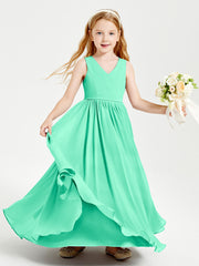 Elegant Sleeveless Junior Bridesmaid Dresses Turquoise
