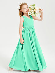 Elegant Sleeveless Junior Bridesmaid Dresses Turquoise