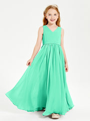 BABARONI Elegant Sleeveless Junior Bridesmaid Dresses Turquoise, Turquoise / J4 BABARONI Elegant Sleeveless Junior Bridesmaid Dresses Turquoise, Turquoise / J4