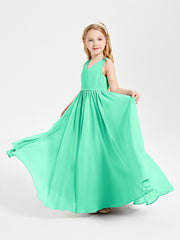 Elegant Sleeveless Junior Bridesmaid Dresses Turquoise