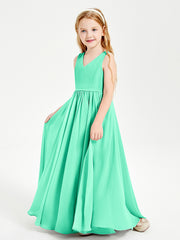 Elegant Sleeveless Junior Bridesmaid Dresses Turquoise