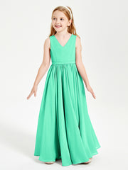 Elegant Sleeveless Junior Bridesmaid Dresses Turquoise