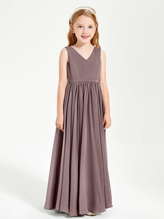 Elegant Sleeveless Junior Bridesmaid Dresses Vintage Mauve