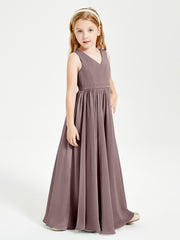 Elegant Sleeveless Junior Bridesmaid Dresses Vintage Mauve