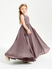 Elegant Sleeveless Junior Bridesmaid Dresses Vintage Mauve
