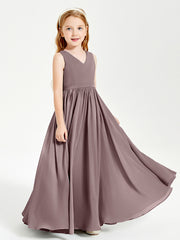 Elegant Sleeveless Junior Bridesmaid Dresses Vintage Mauve