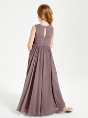 Elegant Sleeveless Junior Bridesmaid Dresses Vintage Mauve