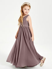 Elegant Sleeveless Junior Bridesmaid Dresses Vintage Mauve