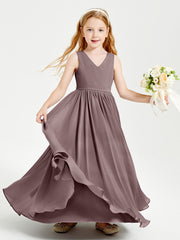 Elegant Sleeveless Junior Bridesmaid Dresses Vintage Mauve