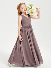 Elegant Sleeveless Junior Bridesmaid Dresses Vintage Mauve