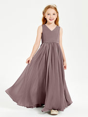 Elegant Sleeveless Junior Bridesmaid Dresses Vintage Mauve