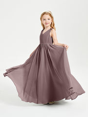 Elegant Sleeveless Junior Bridesmaid Dresses Vintage Mauve