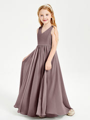 Elegant Sleeveless Junior Bridesmaid Dresses Vintage Mauve