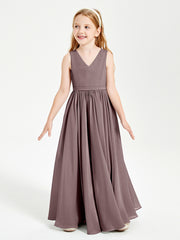 Elegant Sleeveless Junior Bridesmaid Dresses Vintage Mauve