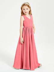 Elegant Sleeveless Junior Bridesmaid Dresses Watermelon