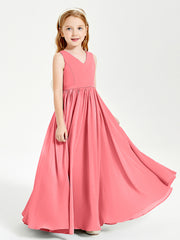 Elegant Sleeveless Junior Bridesmaid Dresses Watermelon
