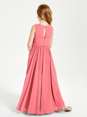 Elegant Sleeveless Junior Bridesmaid Dresses Watermelon